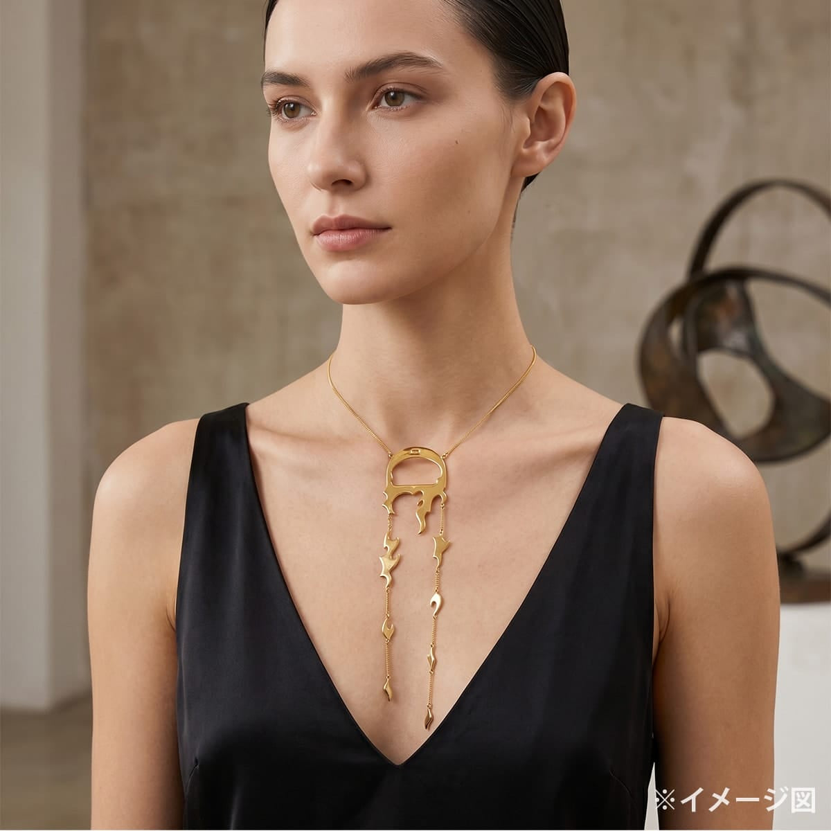 [Pre-loved] Dior necklace Vintage Fire Gold Gold plated[LIKE NEW][Authentic]
