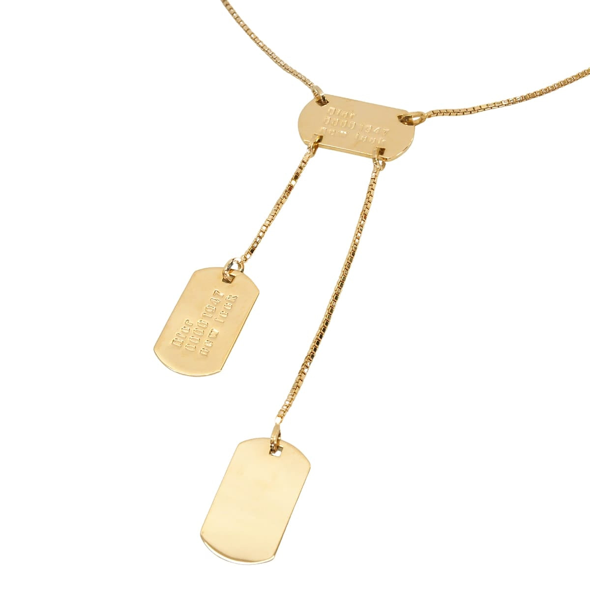 Dior necklace Dog Tag Pendant Gold Gold plated Gold HW[EXCELLENT][Authentic]