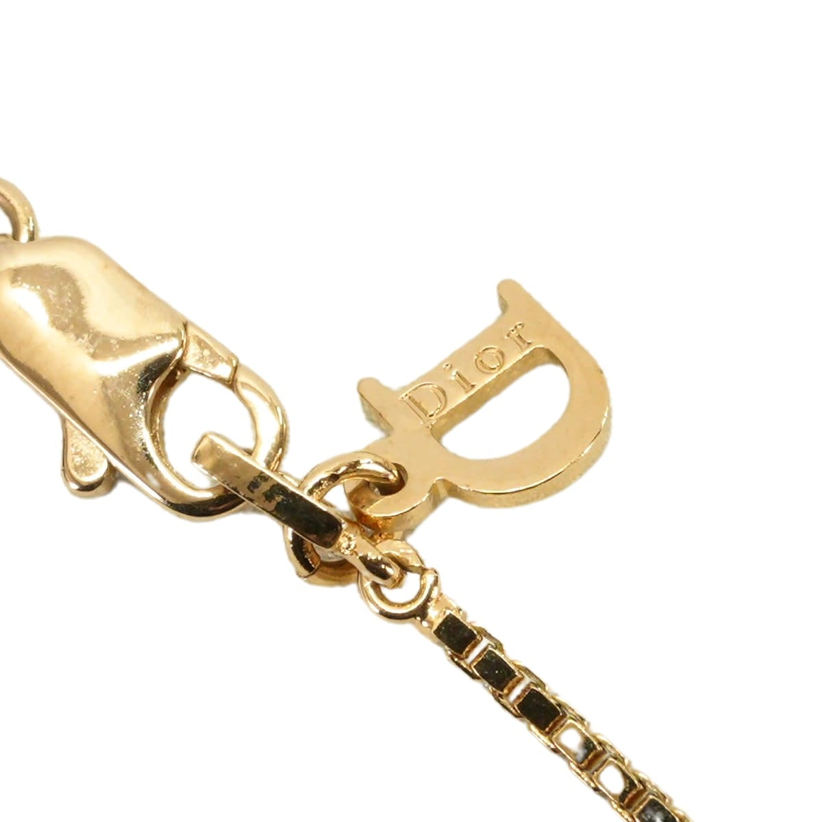 Dior necklace Dog Tag Pendant Gold Gold plated Gold HW[EXCELLENT][Authentic]