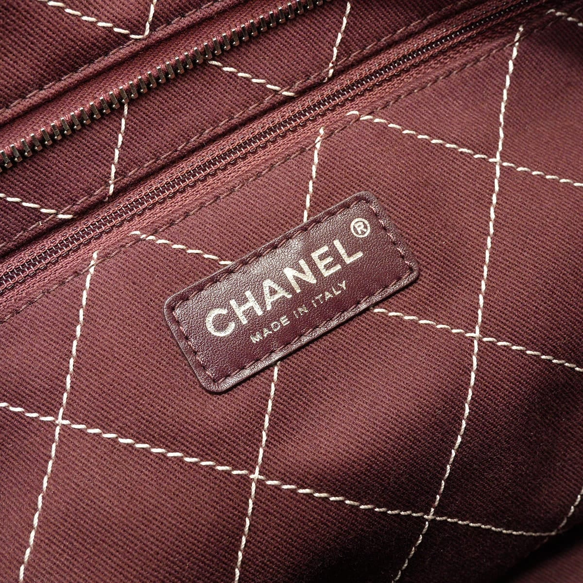 [Pre-loved] CHANEL tote bag Chain Matelasse COCO Mark Wild Stitch Pink/Bordeaux Graind Calf(Caviarskin) Silver HW A92744[LIKE NEW][Authentic]