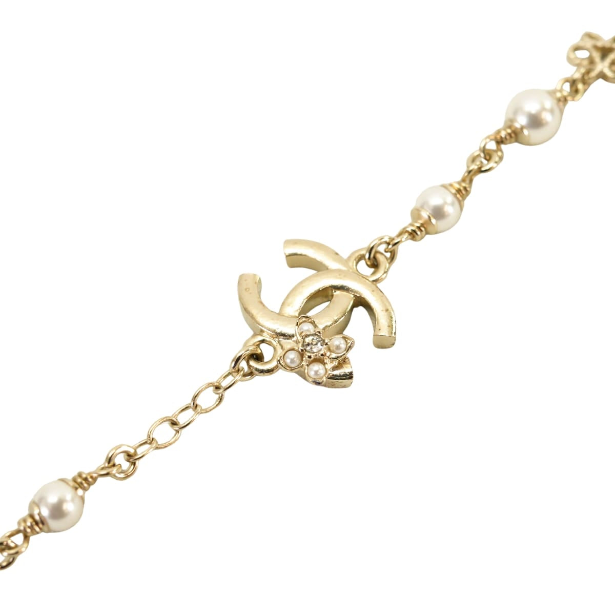 2023-24AW CHANEL necklace Long Costume Pearl COCO Mark Strass Camellia Blanc (White) Costume Pearl[EXCELLENT][Authentic]
