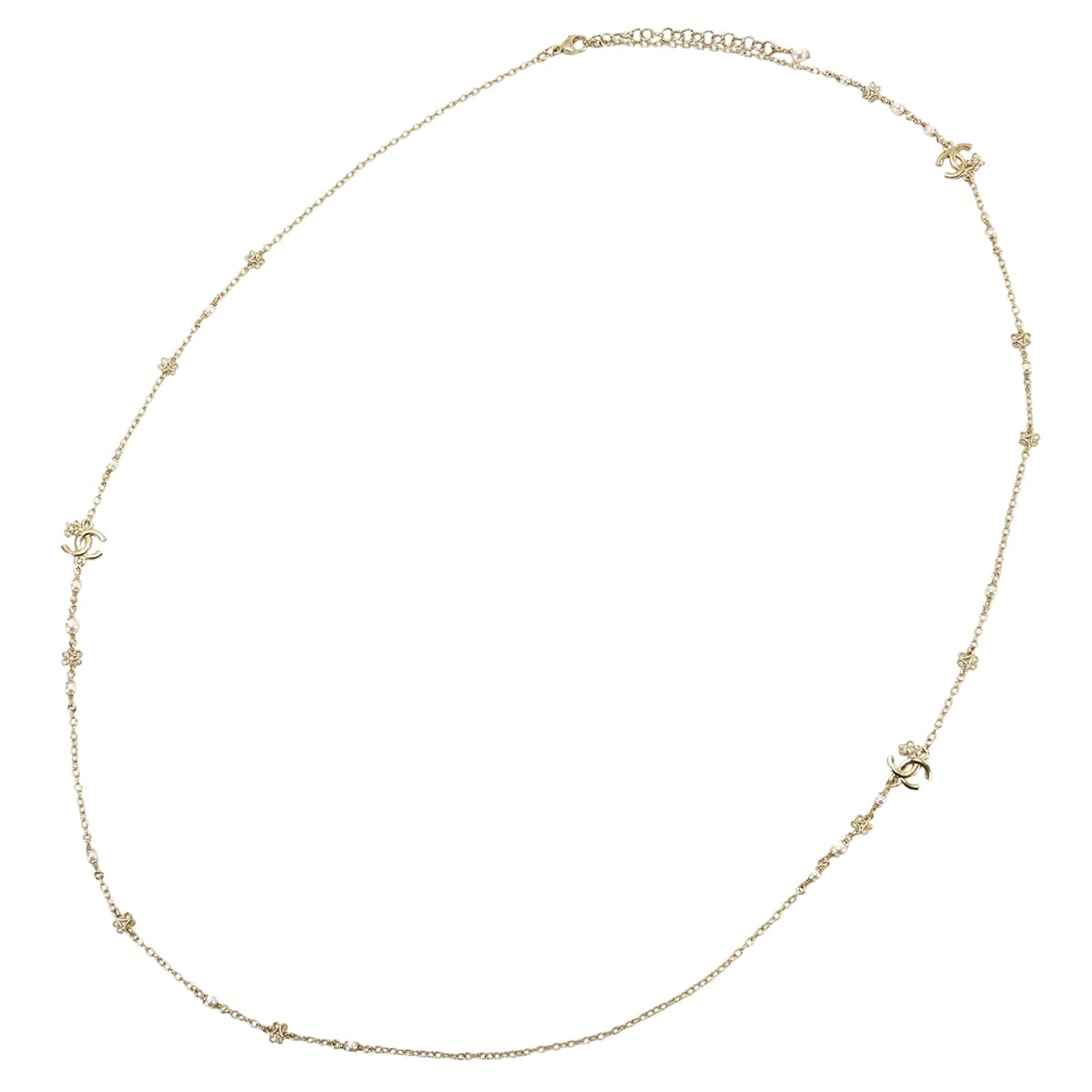 2023-24AW CHANEL necklace Long Costume Pearl COCO Mark Strass Camellia Blanc (White) Costume Pearl[EXCELLENT][Authentic]