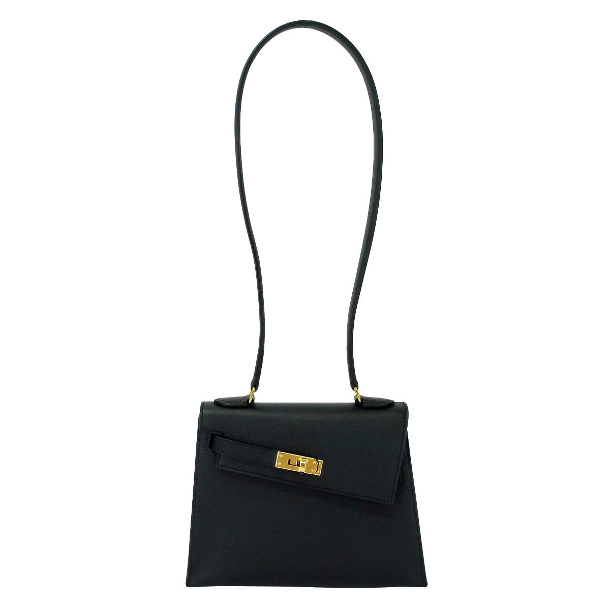 HERMES Shoulder bag Kelly mini 2 Kelly20 en Desordre Noir (Black) Veau Epsom Gold HW Stamp G[EXCELLENT][Authentic]