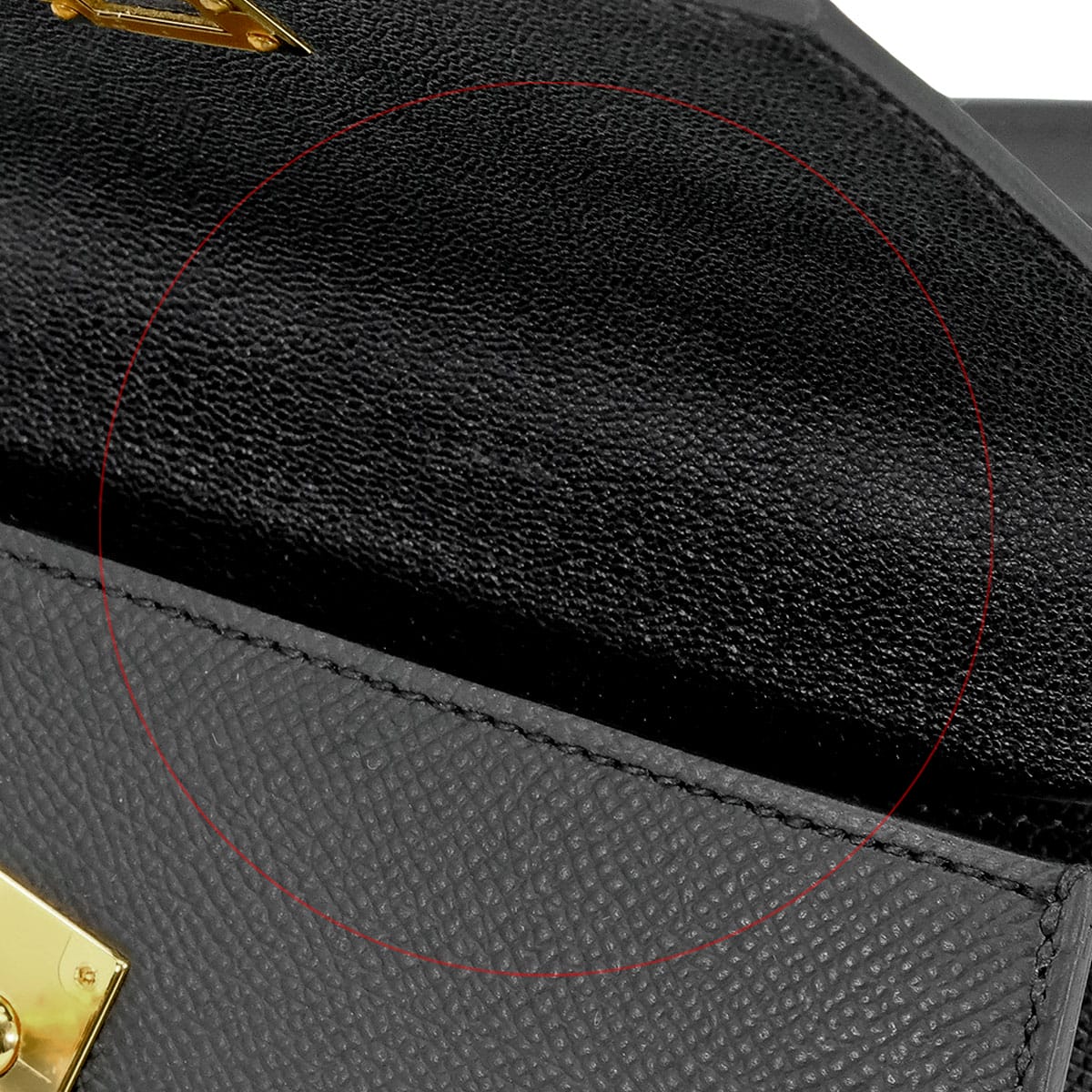 HERMES Shoulder bag Kelly mini 2 Kelly20 en Desordre Noir (Black) Veau Epsom Gold HW Stamp G[EXCELLENT][Authentic]
