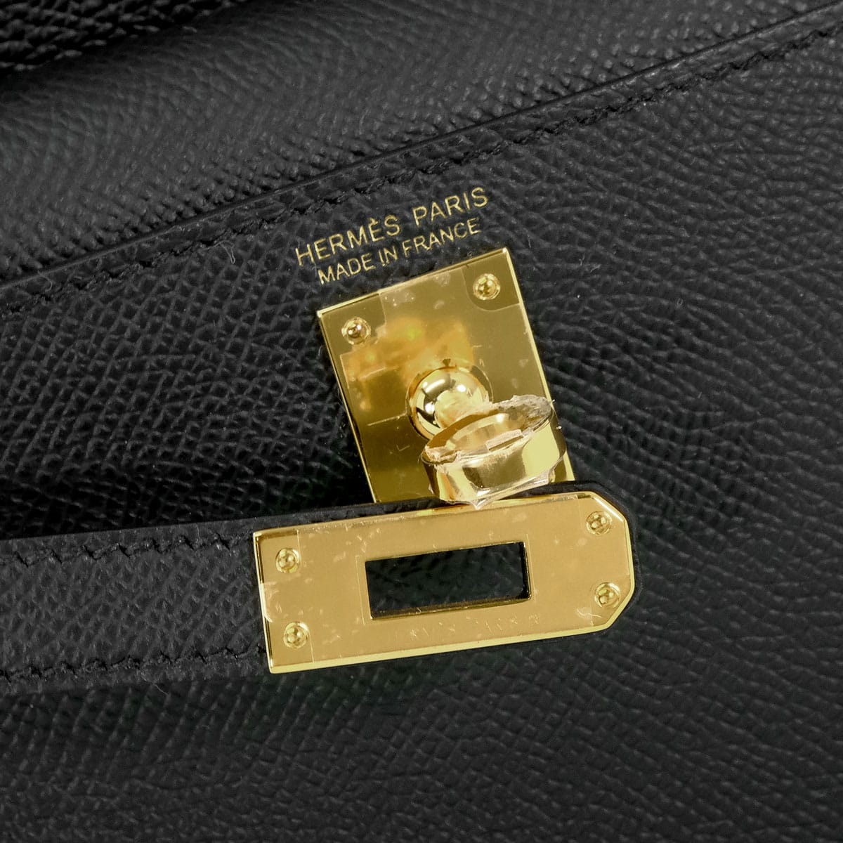 HERMES Shoulder bag Kelly mini 2 Kelly20 en Desordre Noir (Black) Veau Epsom Gold HW Stamp G[EXCELLENT][Authentic]