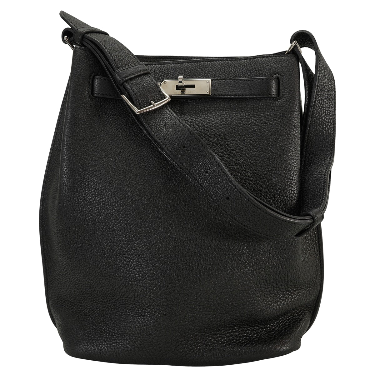 [Pre-loved] HERMES Shoulder bag So Kelly 22 Noir (Black) Veau Togo Silver HW Stamp □L[LIKE NEW][Authentic]