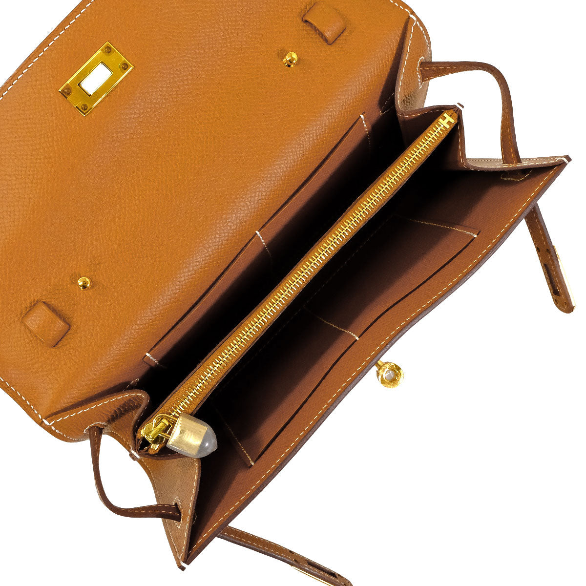 HERMES long wallet Kelly Wallet Long To Go Gold Veau Epsom Gold HW Stamp Z[EXCELLENT][Authentic]