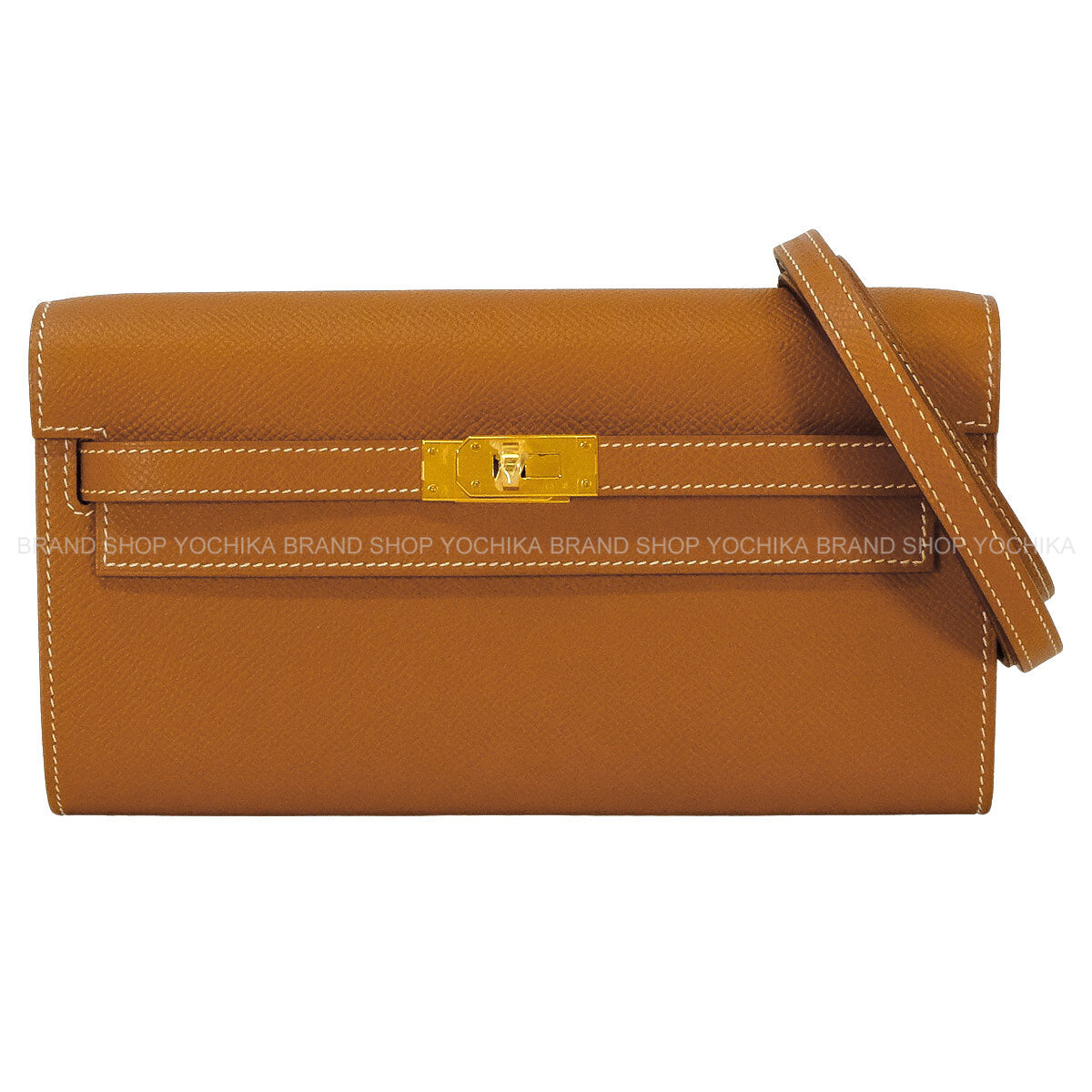 HERMES long wallet Kelly Wallet Long To Go Gold Veau Epsom Gold HW Stamp Z[EXCELLENT][Authentic]