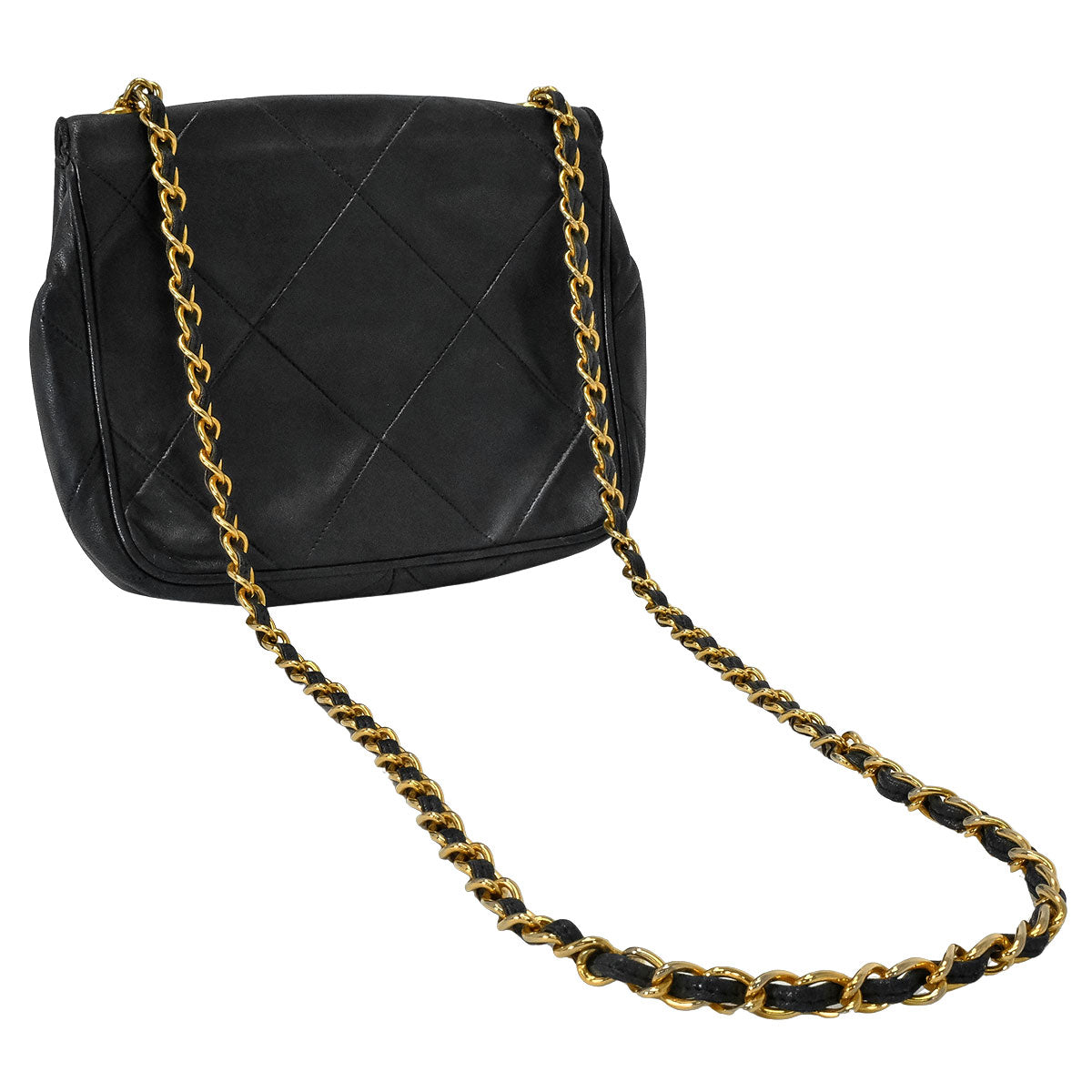 [Pre-loved] CHANEL Shoulder bag Vintage Chain Matelasse COCO Mark Noir (Black) Lambskin Gold HW[USED AB][Authentic]