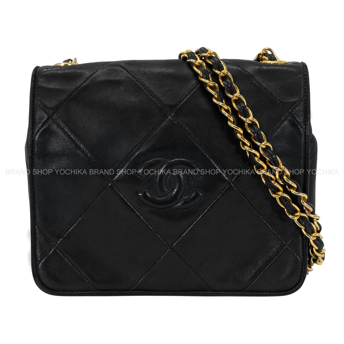 [Pre-loved] CHANEL Shoulder bag Vintage Chain Matelasse COCO Mark Noir (Black) Lambskin Gold HW[USED AB][Authentic]