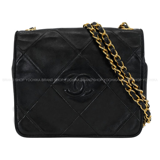 [Pre-loved] CHANEL Shoulder bag Vintage Chain Matelasse COCO Mark Noir (Black) Lambskin Gold HW[USED AB][Authentic]