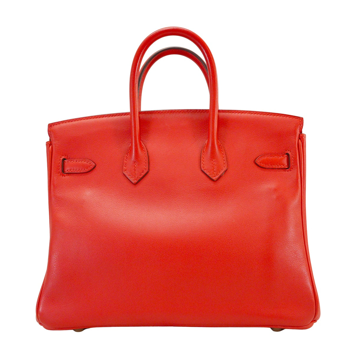 [Pre-loved] HERMES Handbag Birkin25 Rouge Tomate Veau Swift Gold HW Stamp A[USED SA][Authentic]