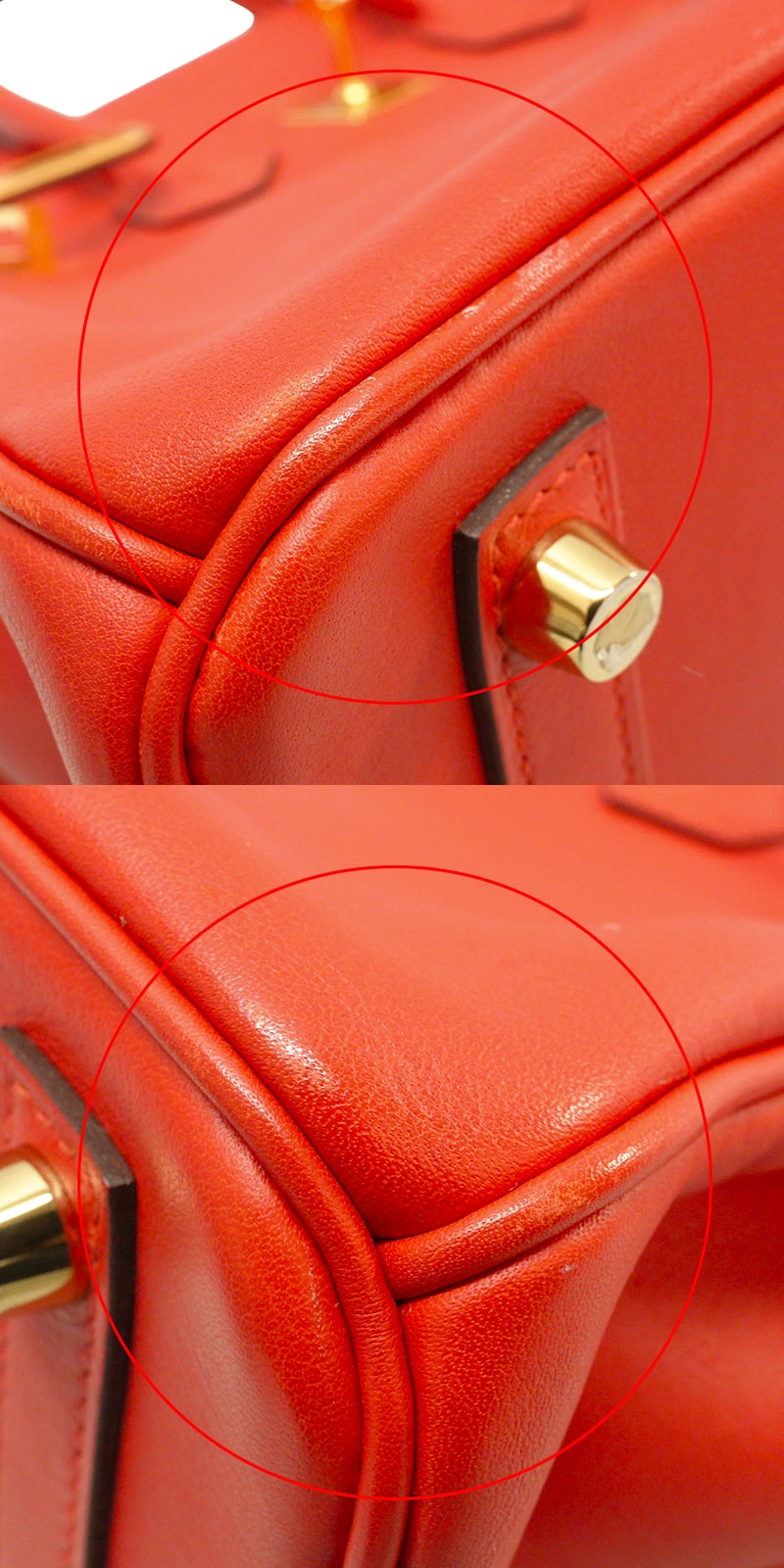 [Pre-loved] HERMES Handbag Birkin25 Rouge Tomate Veau Swift Gold HW Stamp A[USED SA][Authentic]