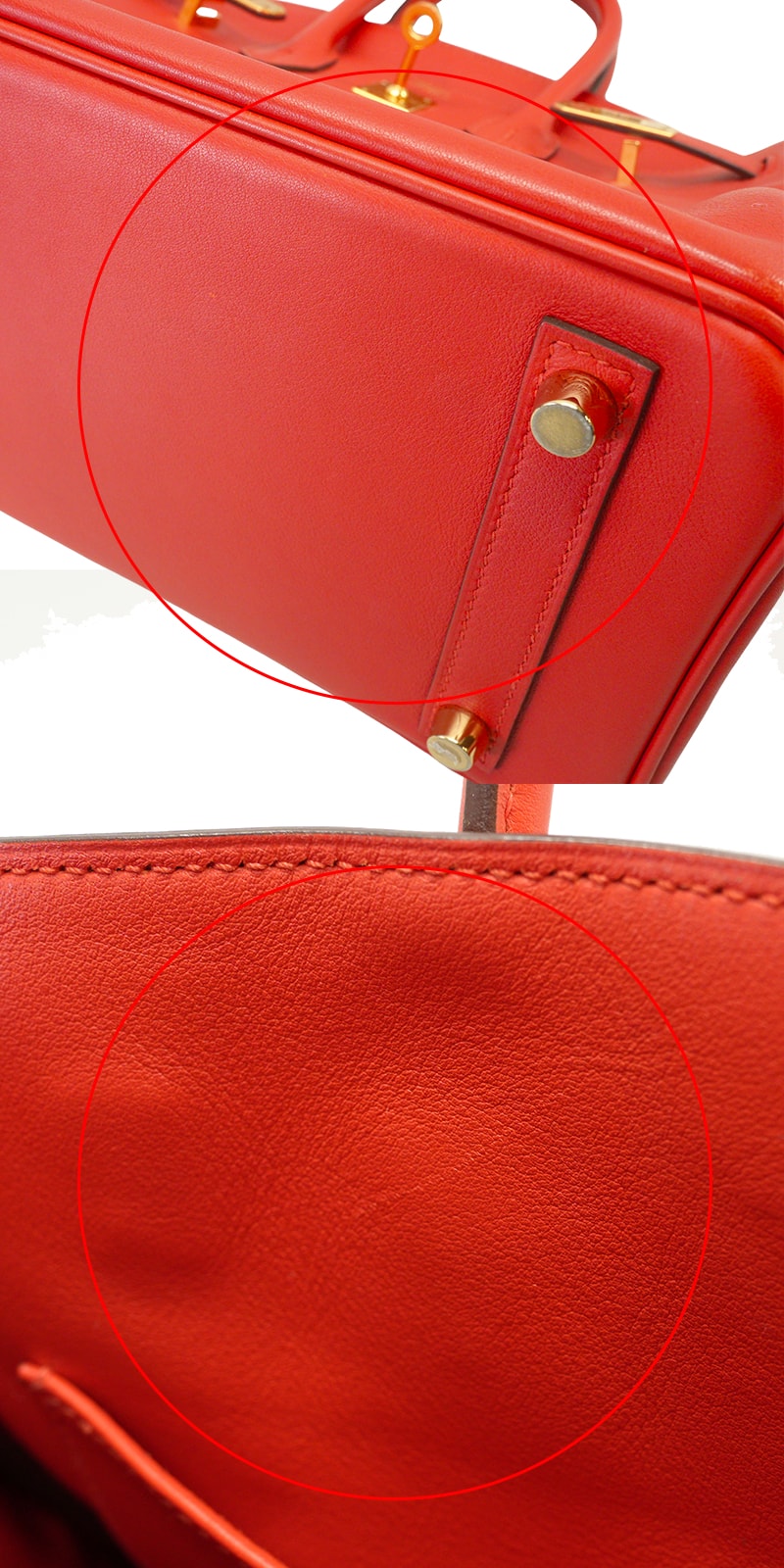[Pre-loved] HERMES Handbag Birkin25 Rouge Tomate Veau Swift Gold HW Stamp A[USED SA][Authentic]
