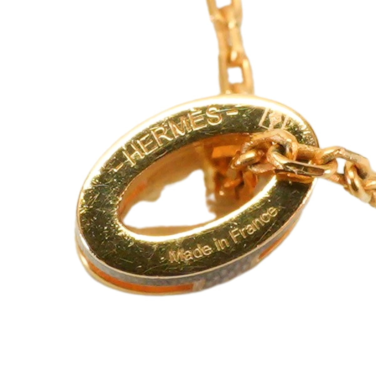 [Pre-loved] HERMES necklace Mini Pop H Pendant Noir (Black) Gold plated Lacquer[LIKE NEW][Authentic]