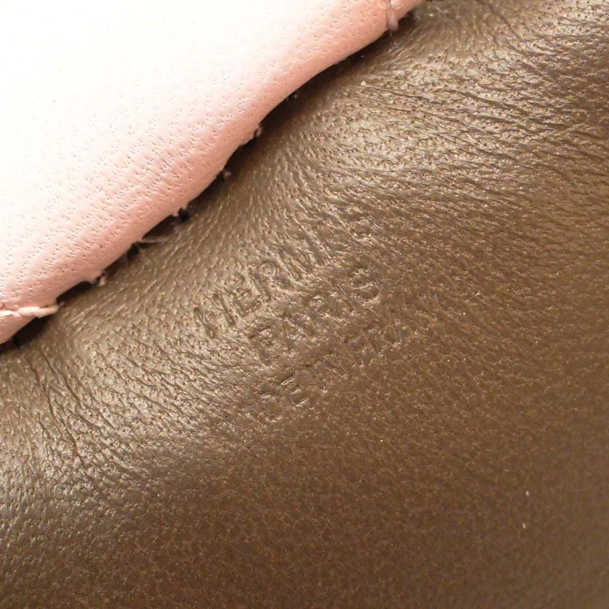 HERMES bag charm Rodeo MM Chocolat/Bleu France/Rose Darling Agneau Milo Stamp W[EXCELLENT][Authentic]