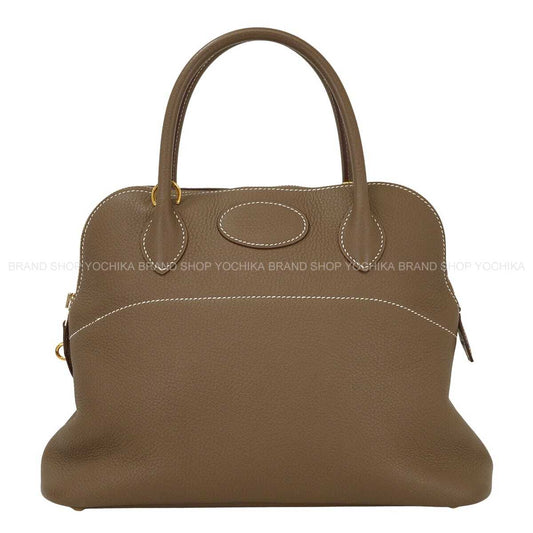 [Pre-loved] HERMES Shoulder bag Bolide31 Etoupe Taurillon Clemence Gold HW Stamp Z[LIKE NEW][Authentic]