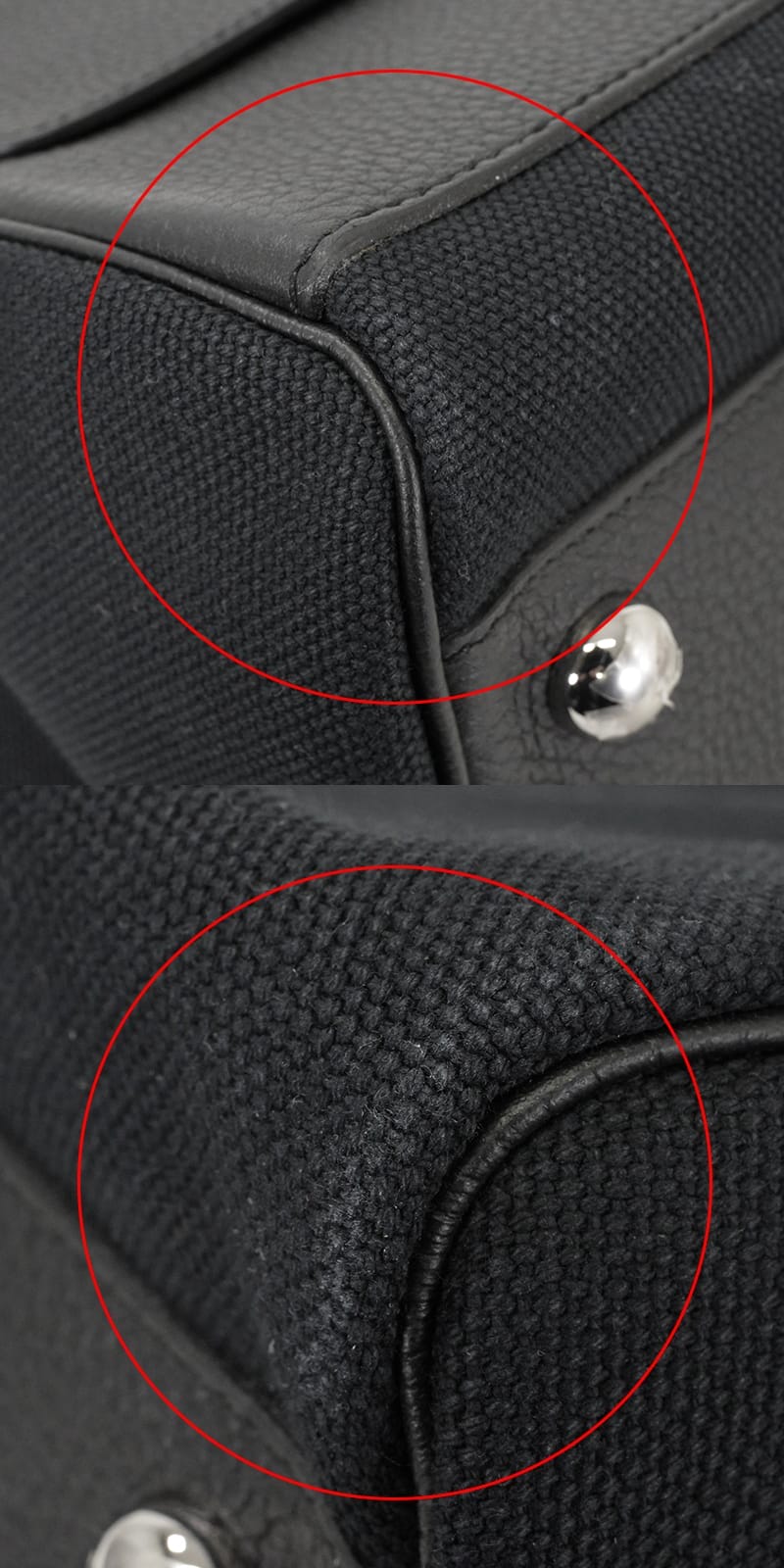 HERMES Shoulder bag Long Courrier Noir (Black) Toile Goeland/Taurillon Clemence Silver HW Stamp B[EXCELLENT][Authentic]