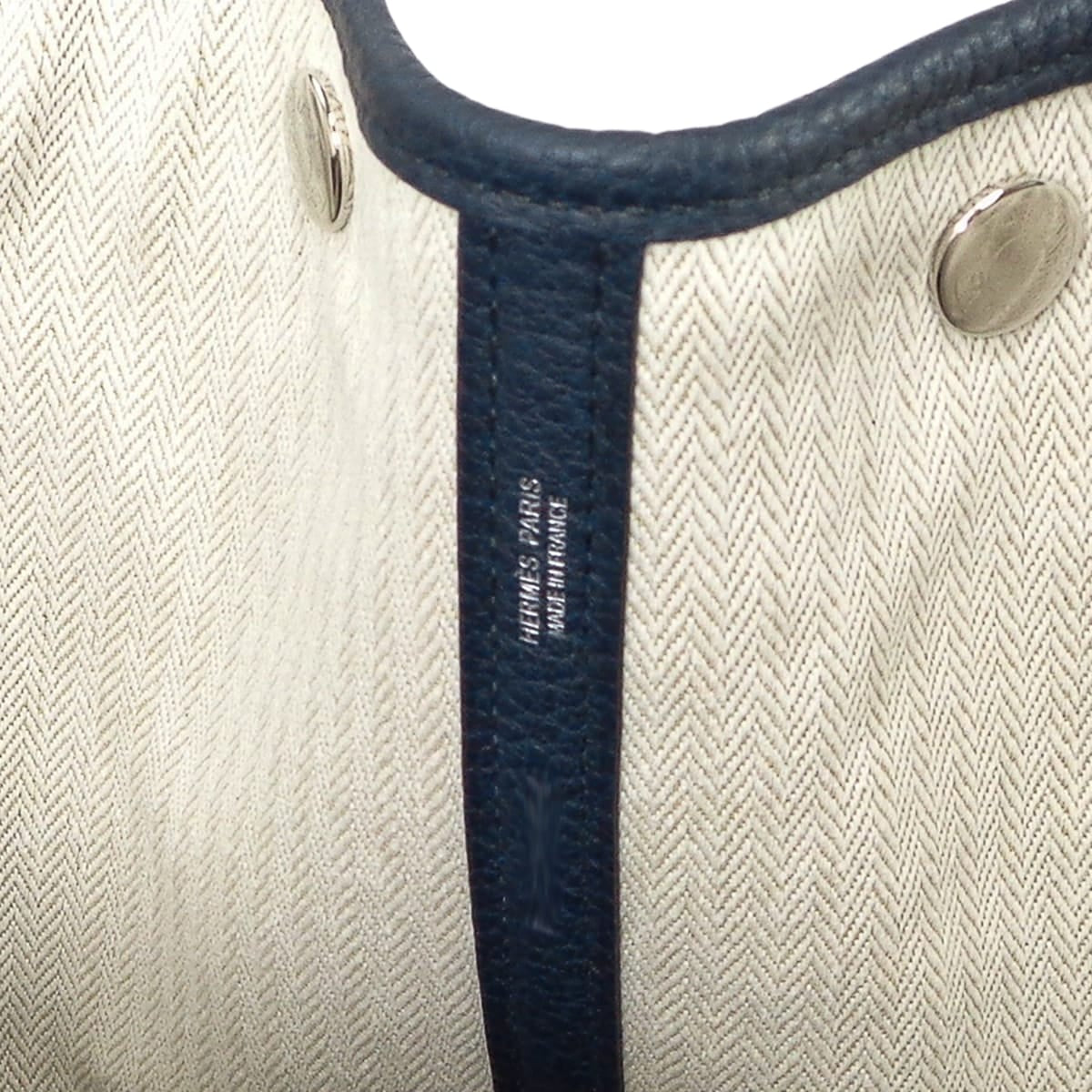 HERMES tote bag Garden Party 36 PM All Leather Blue Indigo Veau Negonda Silver HW Stamp Y[EXCELLENT][Authentic]