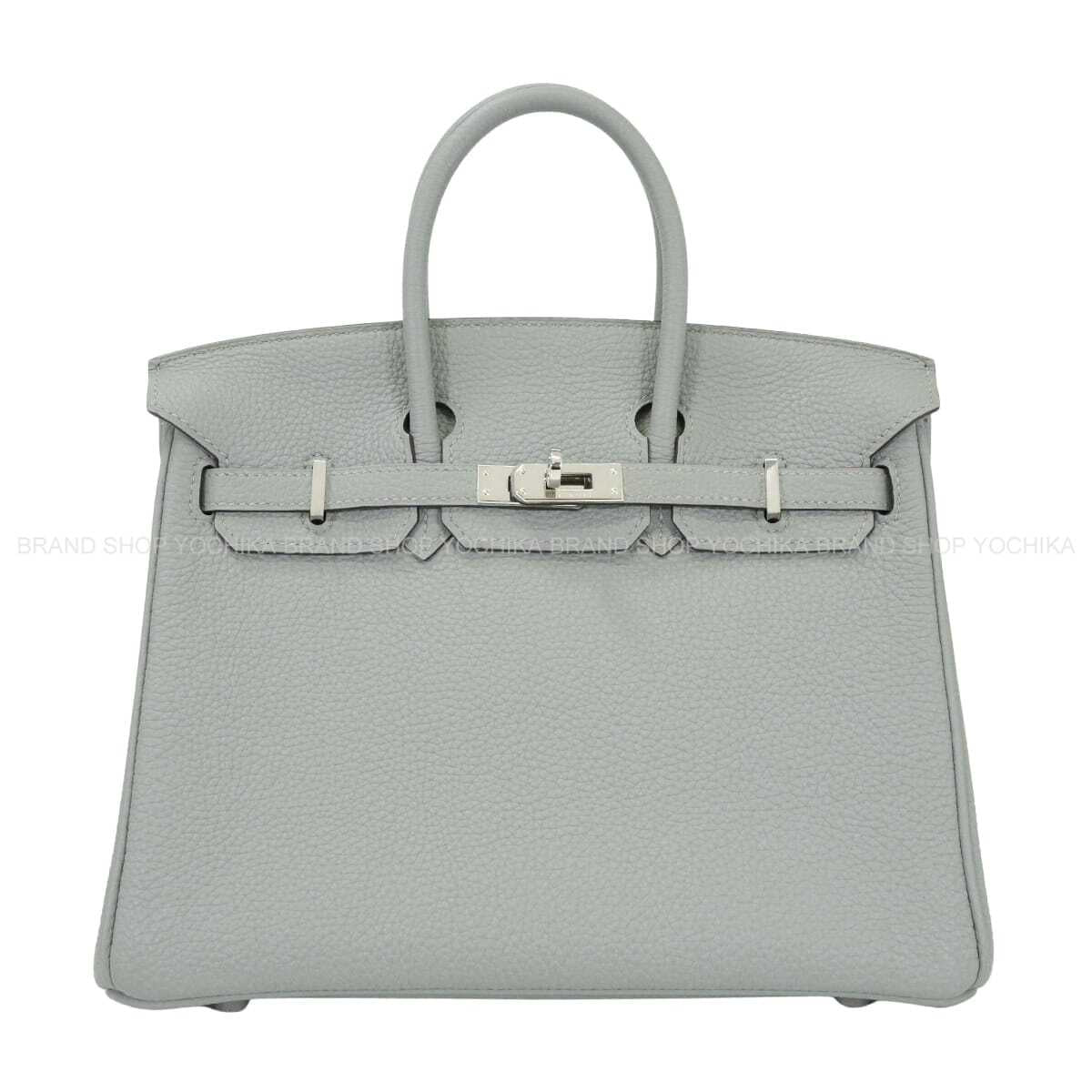 [Pre-loved] HERMES Handbag Birkin25 Bleu Glacier Veau Togo Silver HW Stamp A[LIKE NEW][Authentic]