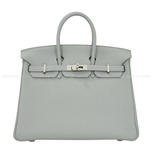 [Pre-loved] HERMES Handbag Birkin25 Bleu Glacier Veau Togo Silver HW Stamp A[LIKE NEW][Authentic]