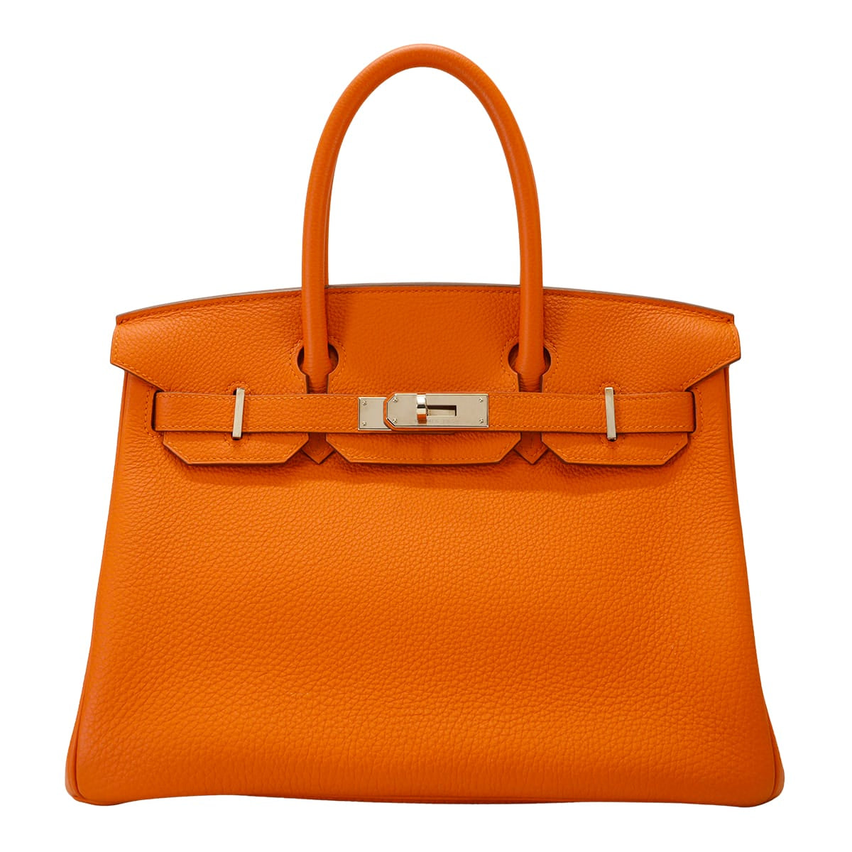 [Pre-loved] HERMES Handbag Birkin30 Orange Veau Togo Silver HW Stamp T[LIKE NEW][Authentic]