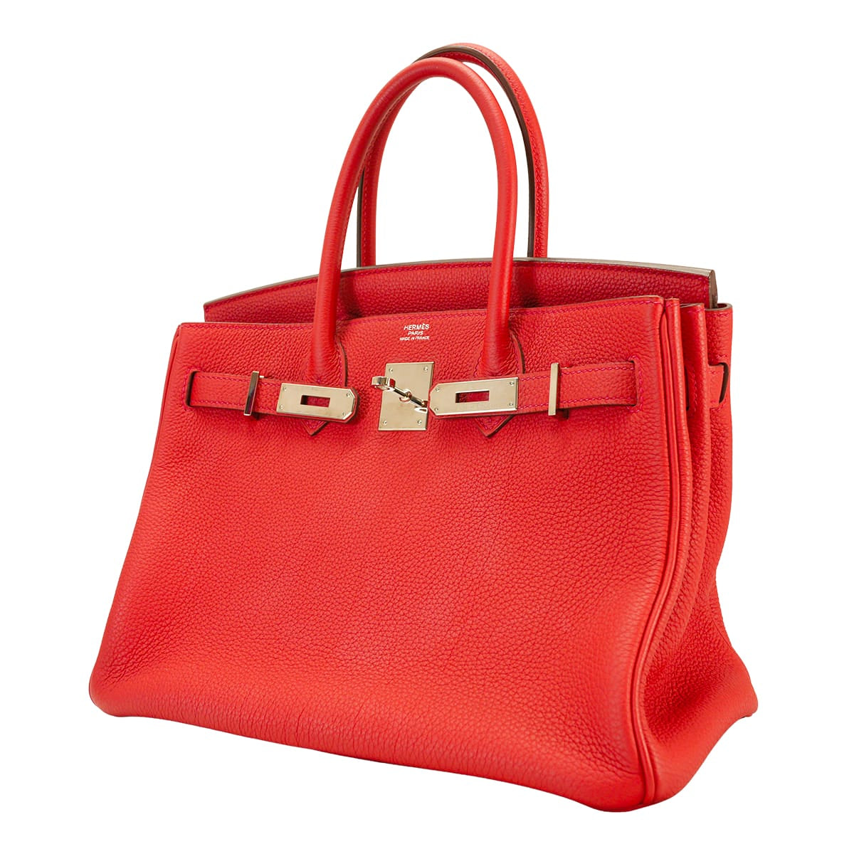 [Pre-loved] HERMES Handbag Birkin30 Rouge Tomate Veau Togo Silver HW Stamp X[LIKE NEW][Authentic]
