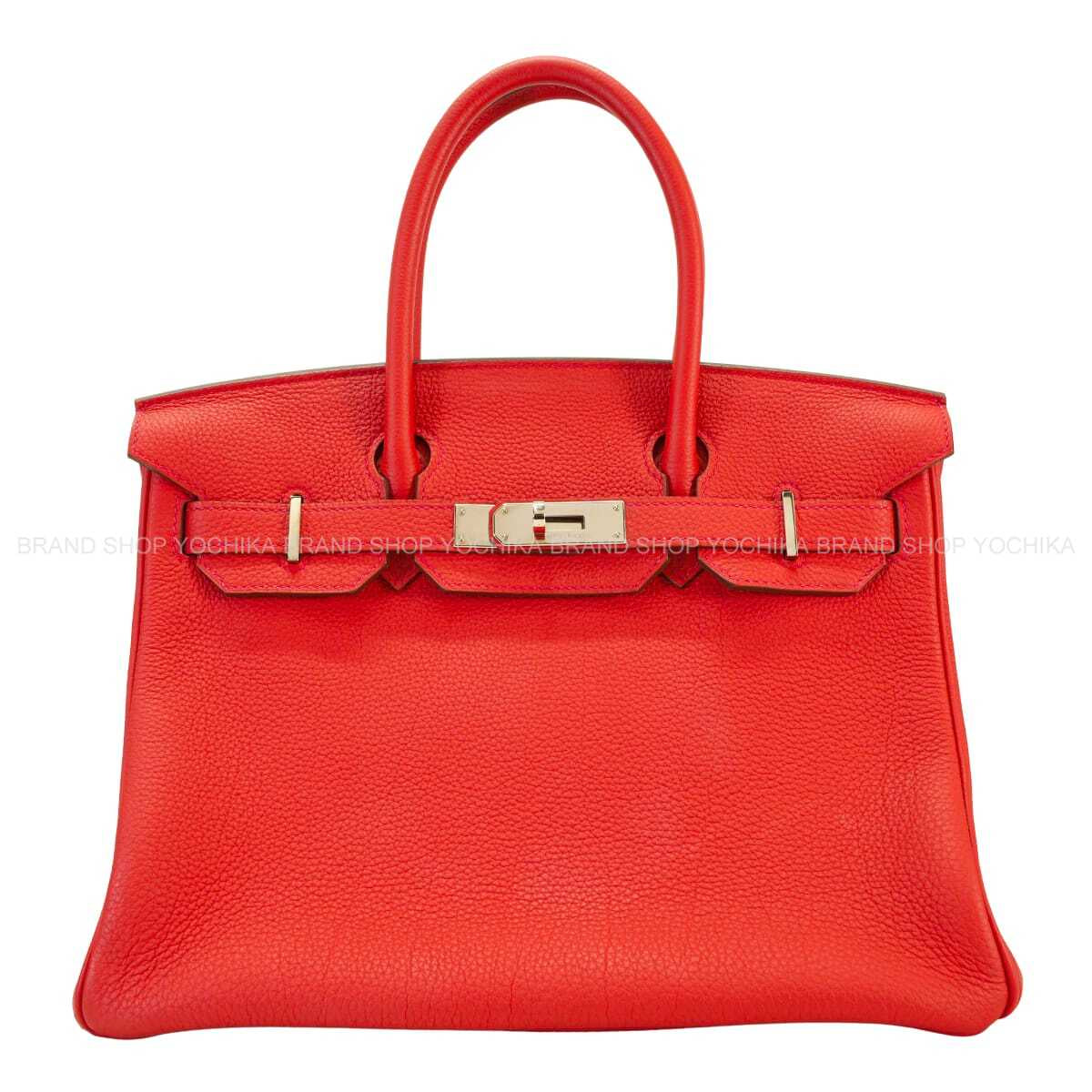 [Pre-loved] HERMES Handbag Birkin30 Rouge Tomate Veau Togo Silver HW Stamp X[LIKE NEW][Authentic]