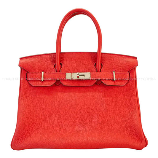 [Pre-loved] HERMES Handbag Birkin30 Rouge Tomate Veau Togo Silver HW Stamp X[LIKE NEW][Authentic]