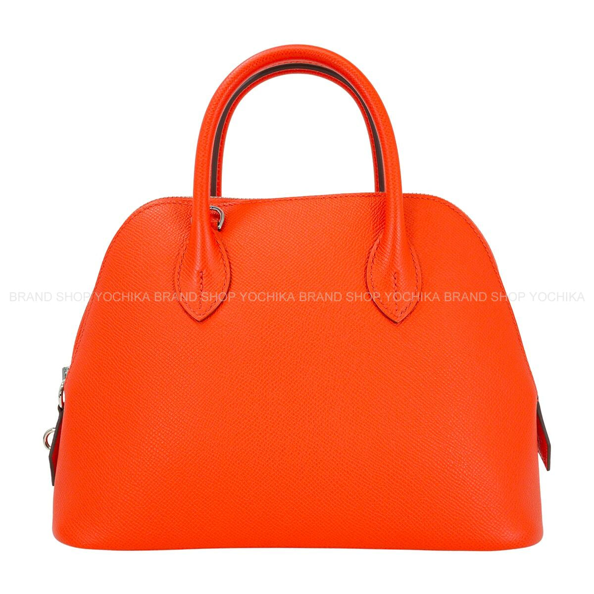 HERMES Shoulder bag Bolide1923 25 Orange Poppy Veau Epsom Silver HW Stamp K[EXCELLENT][Authentic]
