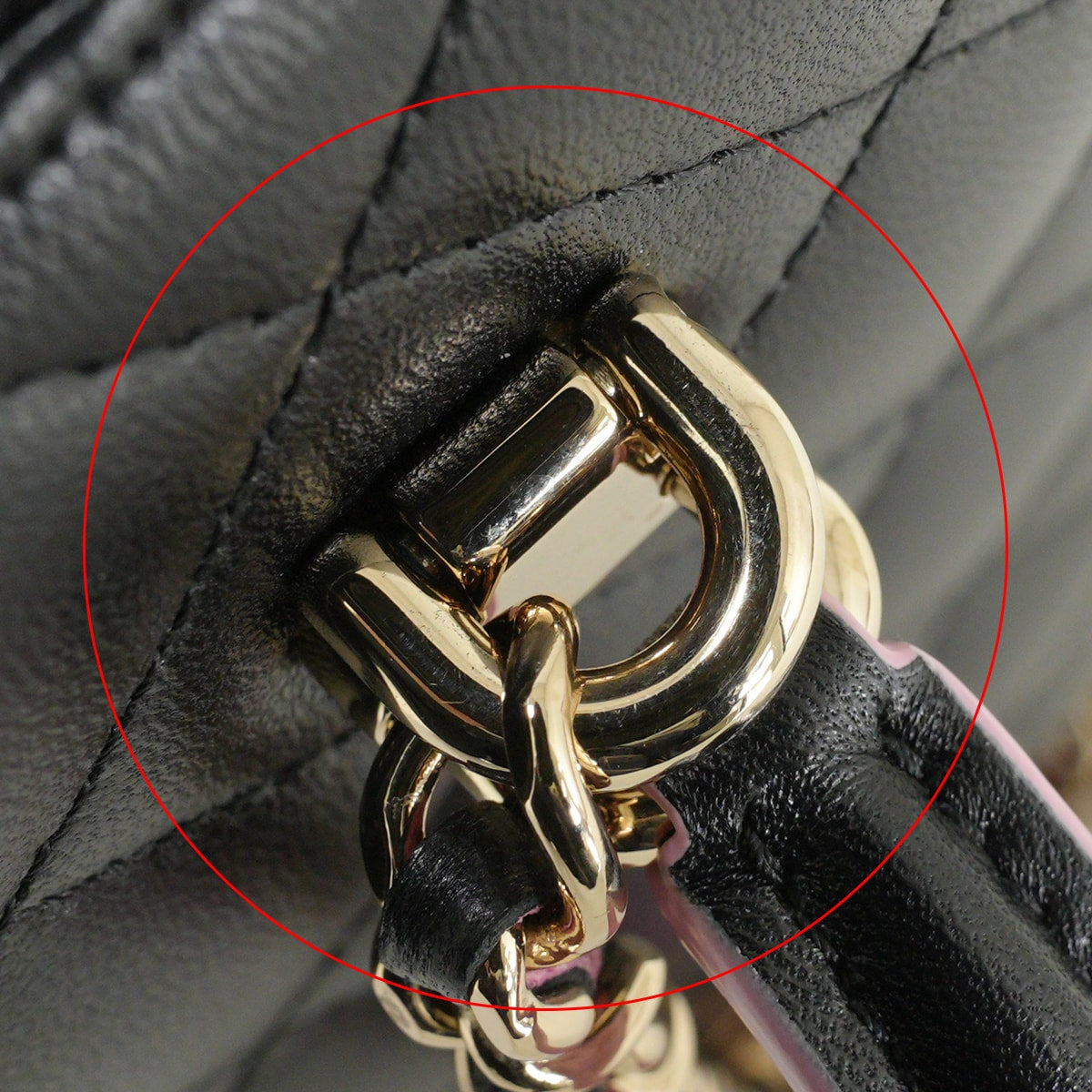 [Pre-loved] CHANEL Shoulder bag Mini Vanity Case Matelasse COCO Mark chain with mirror Noir (Black)/Pink Lambskin Gold HW AP2199[LIKE NEW][Authentic]