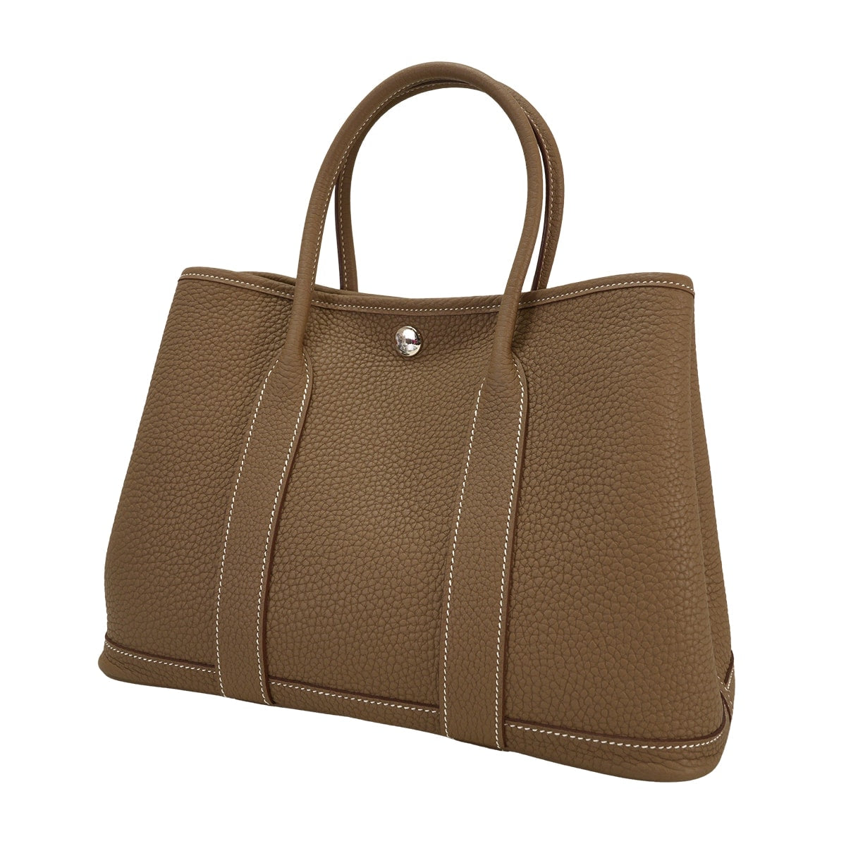 HERMES tote bag Garden Party 30 TPM All Leather Etoupe Veau Negonda Silver HW Stamp K[EXCELLENT][Authentic]