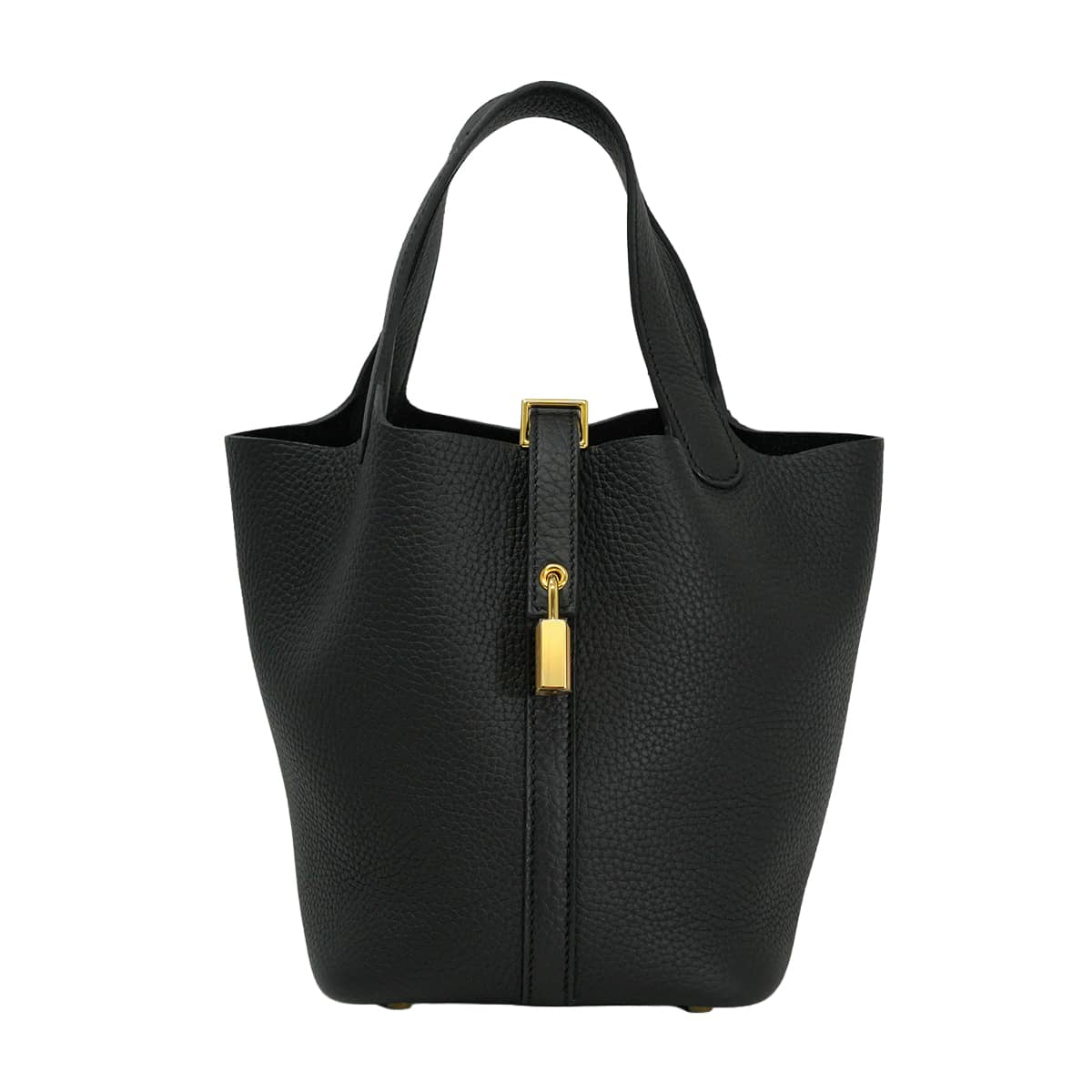 HERMES Handbag Picotin Lock 18 PM Noir (Black) Taurillon Clemence Gold HW Stamp G[EXCELLENT][Authentic]