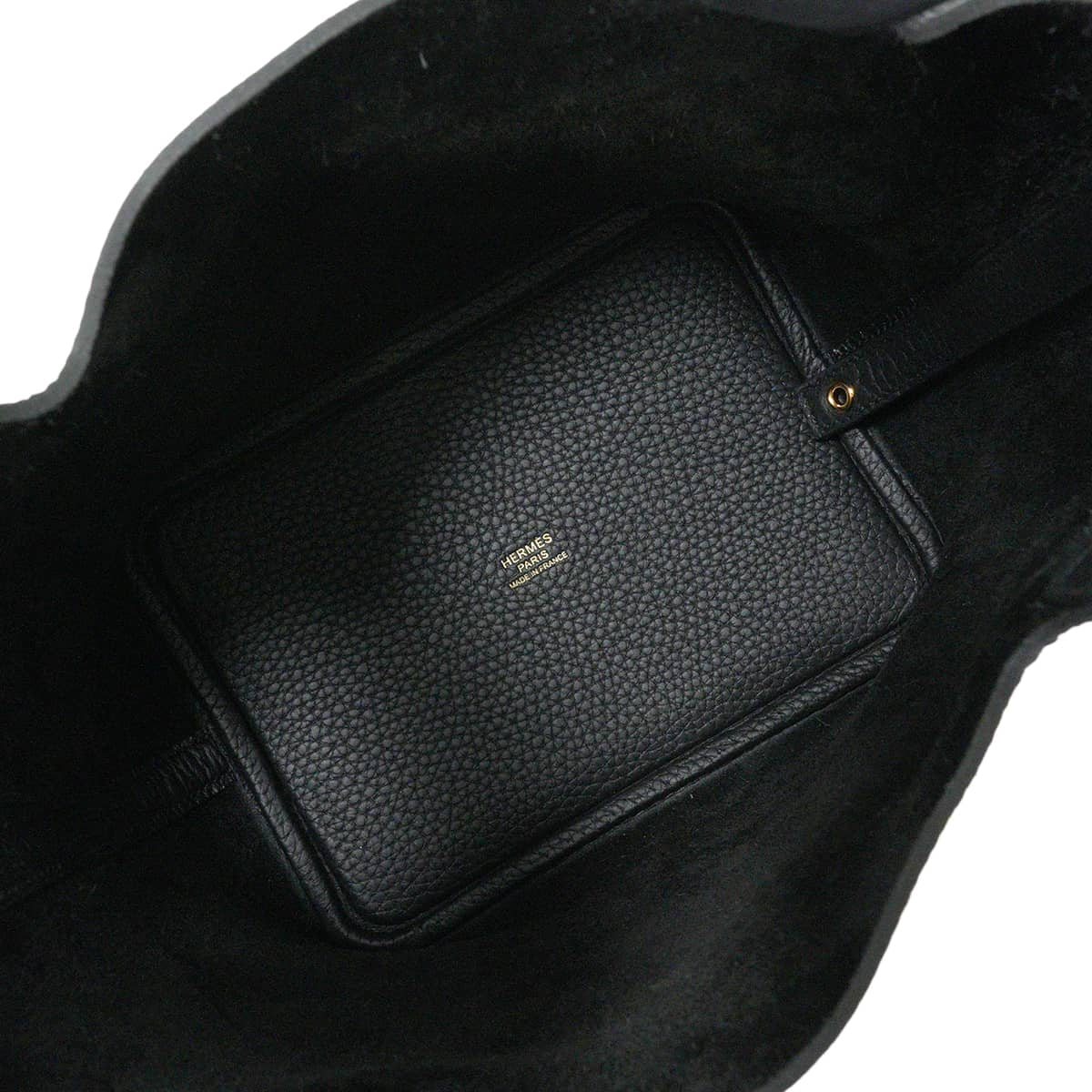 HERMES Handbag Picotin Lock 18 PM Noir (Black) Taurillon Clemence Gold HW Stamp G[EXCELLENT][Authentic]
