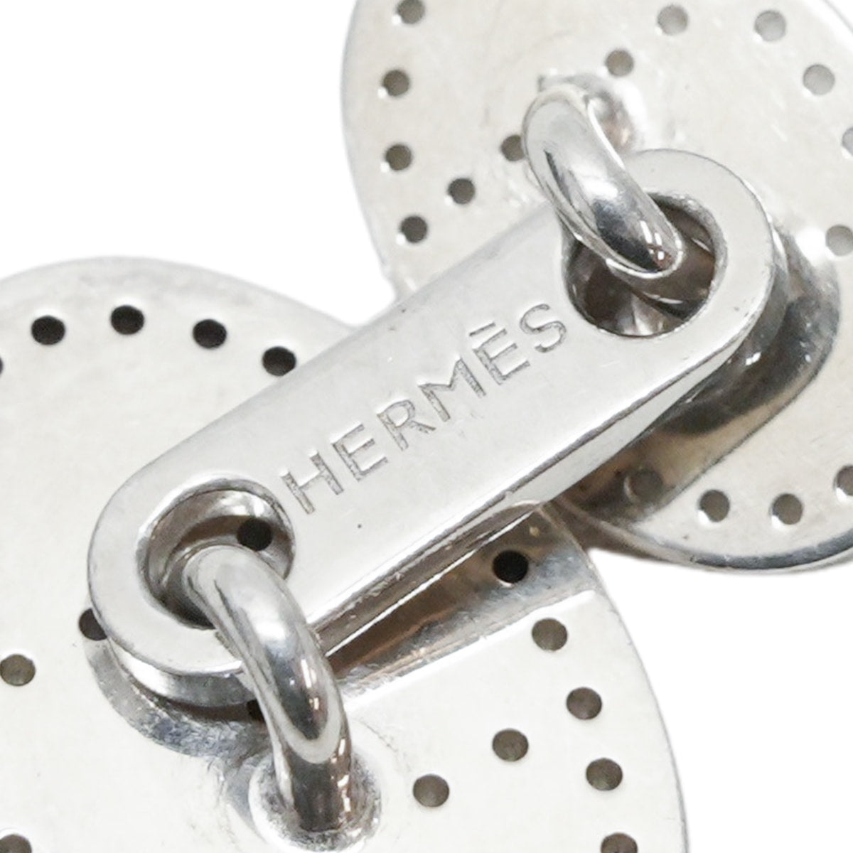 [Pre-loved] HERMES cuff Evelyne Perforated H Silver925 (SV925 Ag925) Silver HW[LIKE NEW][Authentic]