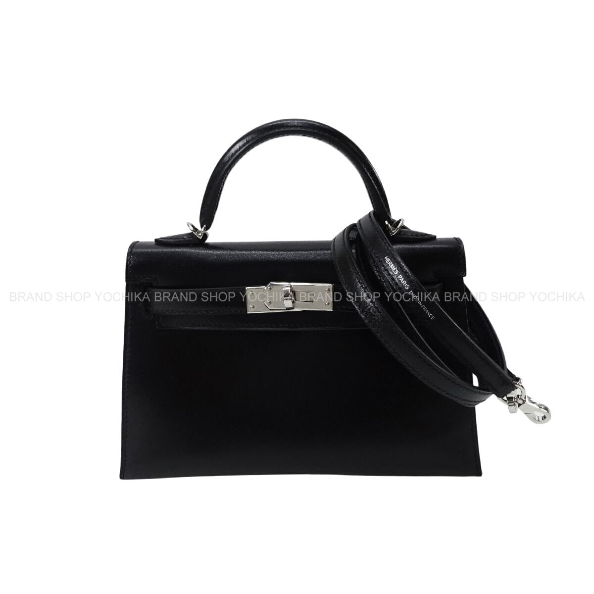 HERMES Shoulder bag Kelly mini 2 Kelly20 Noir (Black) Box Calf Silver HW Stamp G[BRAND NEW][Authentic]