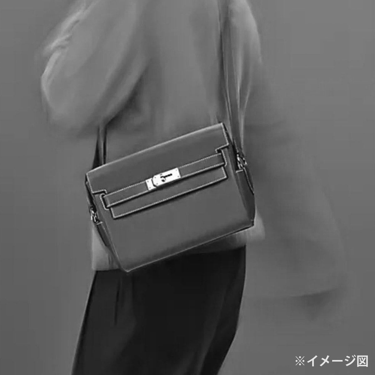 [Pre-loved] HERMES Shoulder bag Kelly Messenger 32 GM Fauve Veau Barenia Silver HW Stamp B[USED A][Authentic]