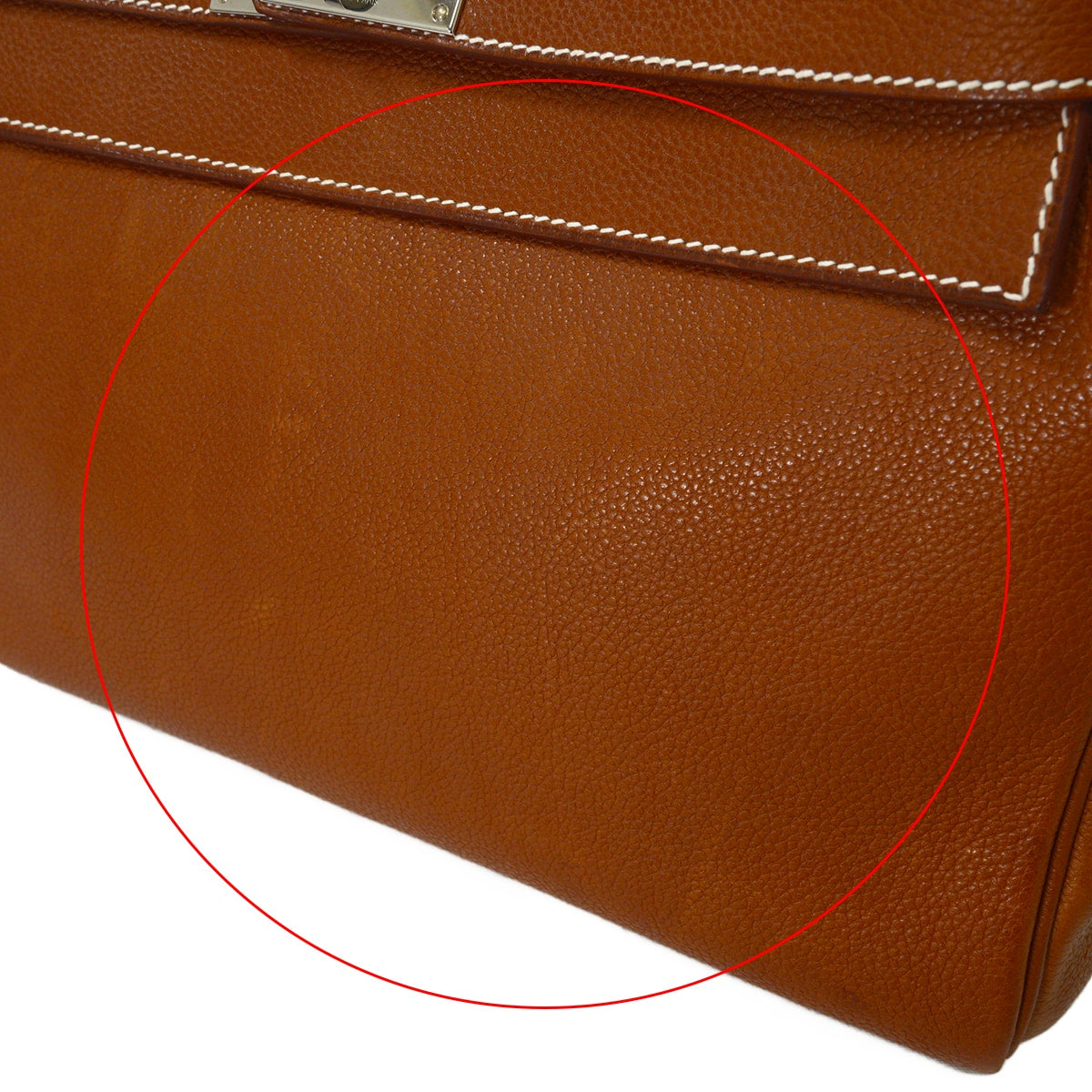 [Pre-loved] HERMES Shoulder bag Kelly Messenger 32 GM Fauve Veau Barenia Silver HW Stamp B[USED A][Authentic]