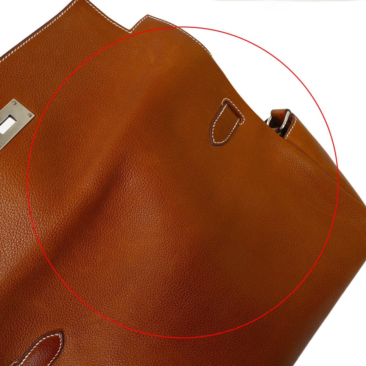[Pre-loved] HERMES Shoulder bag Kelly Messenger 32 GM Fauve Veau Barenia Silver HW Stamp B[USED A][Authentic]