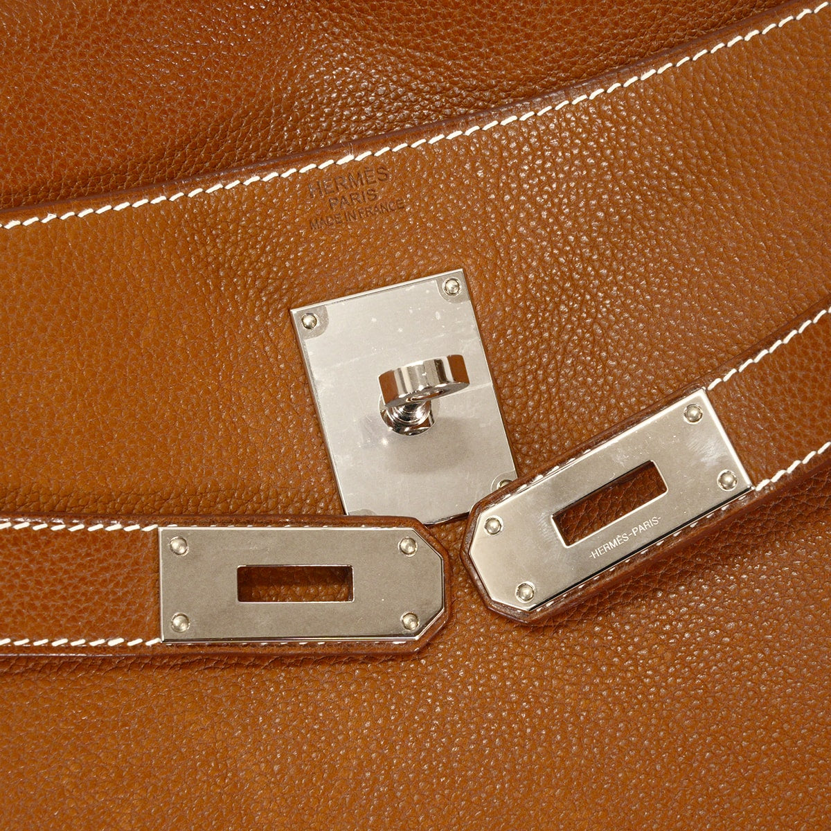 [Pre-loved] HERMES Shoulder bag Kelly Messenger 32 GM Fauve Veau Barenia Silver HW Stamp B[USED A][Authentic]