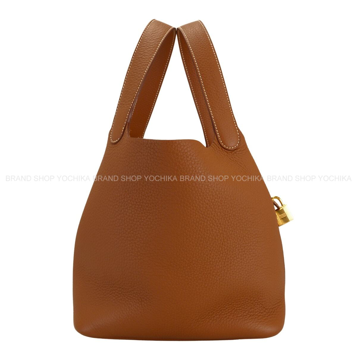 [Pre-loved] HERMES Handbag Picotin Lock 22 MM Gold Taurillon Clemence Gold HW Stamp W[LIKE NEW][Authentic]