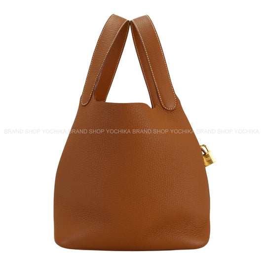 [Pre-loved] HERMES Handbag Picotin Lock 22 MM Gold Taurillon Clemence Gold HW Stamp W[LIKE NEW][Authentic]