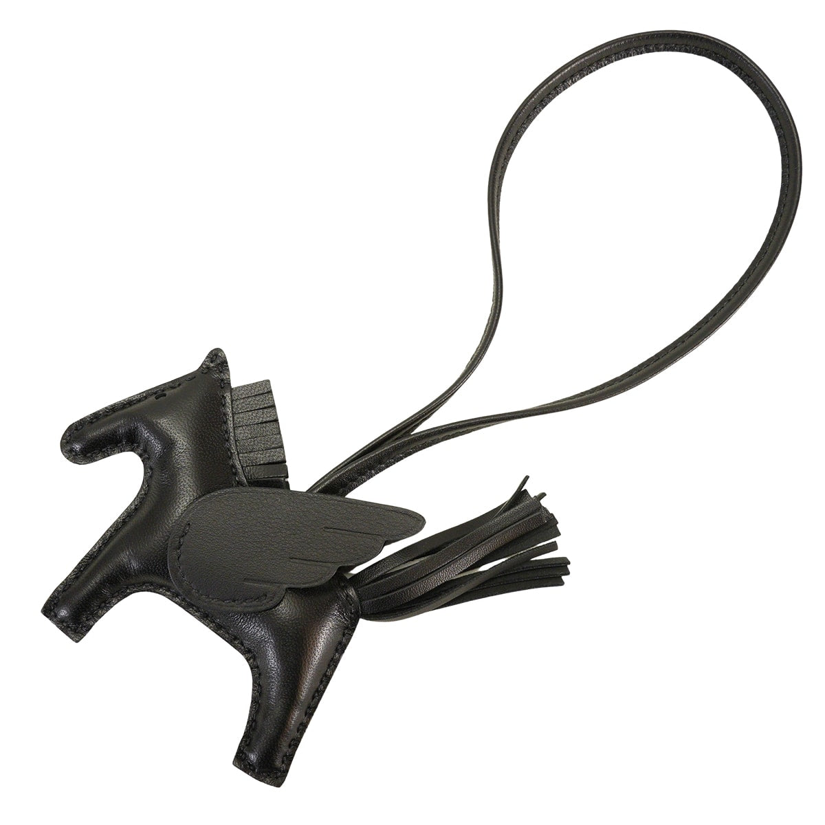 HERMES bag charm Rodeo Pegasus PM SO BLACK Noir (Black) Agneau Milo/Veau Swift Stamp W[EXCELLENT][Authentic]