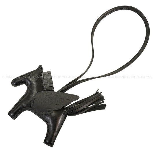 HERMES bag charm Rodeo Pegasus PM SO BLACK Noir (Black) Agneau Milo/Veau Swift Stamp W[EXCELLENT][Authentic]