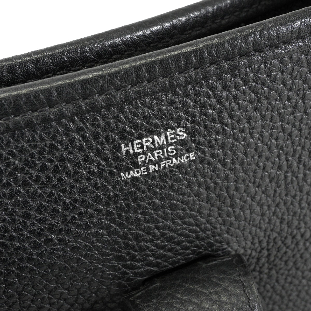 [Pre-loved] HERMES Shoulder bag Evelyne 33 GM Noir (Black) Taurillon Clemence Silver HW Stamp □R[USED SA][Authentic]