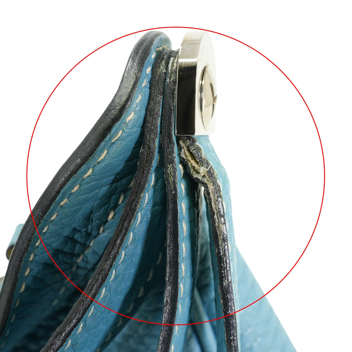 [Pre-loved] HERMES Handbag Caporal Bleu Jean Veau Togo Silver HW Stamp □G[USED A][Authentic]
