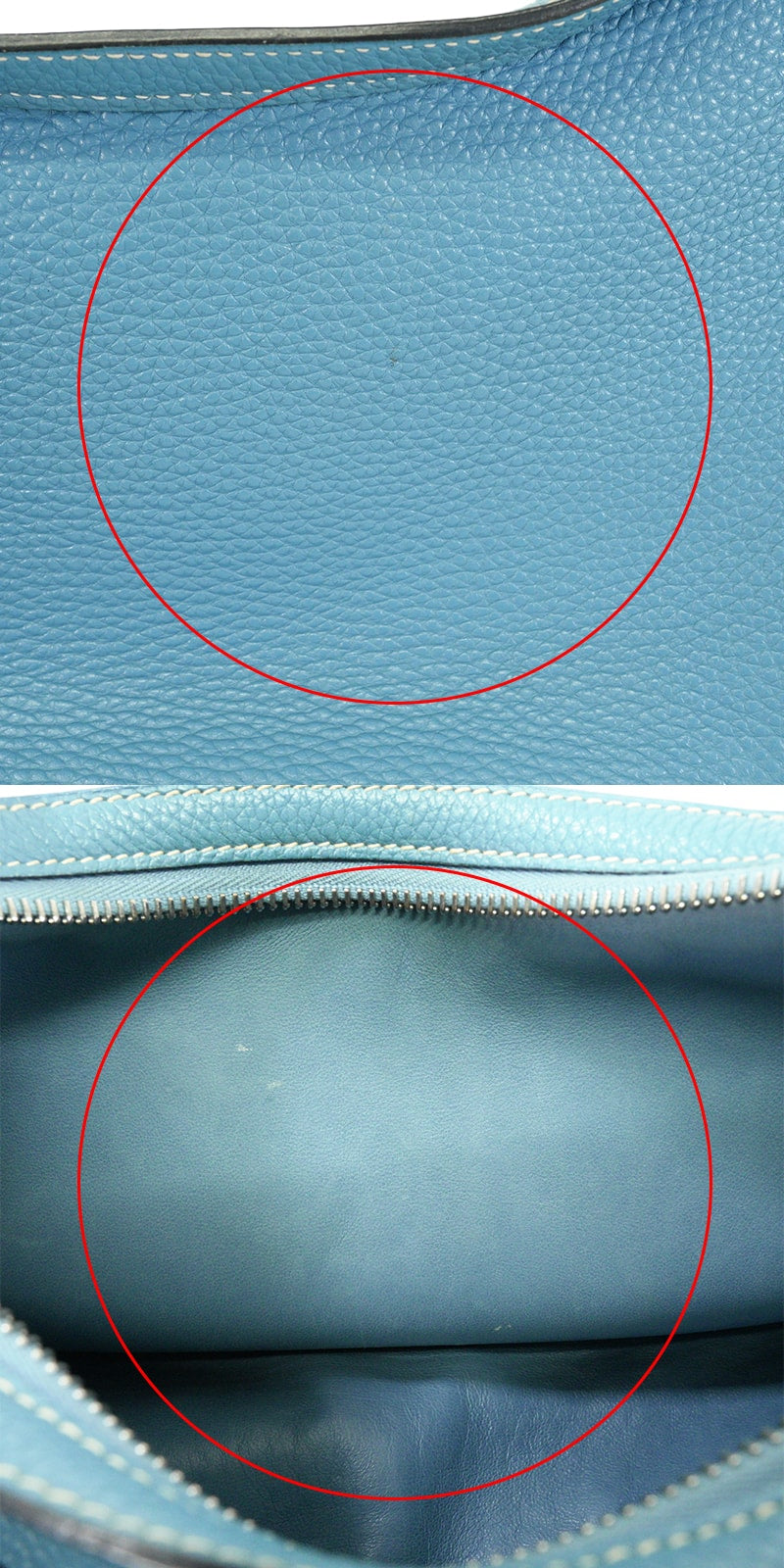 [Pre-loved] HERMES Handbag Caporal Bleu Jean Veau Togo Silver HW Stamp □G[USED A][Authentic]
