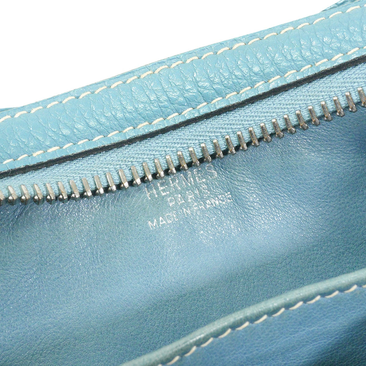[Pre-loved] HERMES Handbag Caporal Bleu Jean Veau Togo Silver HW Stamp □G[USED A][Authentic]
