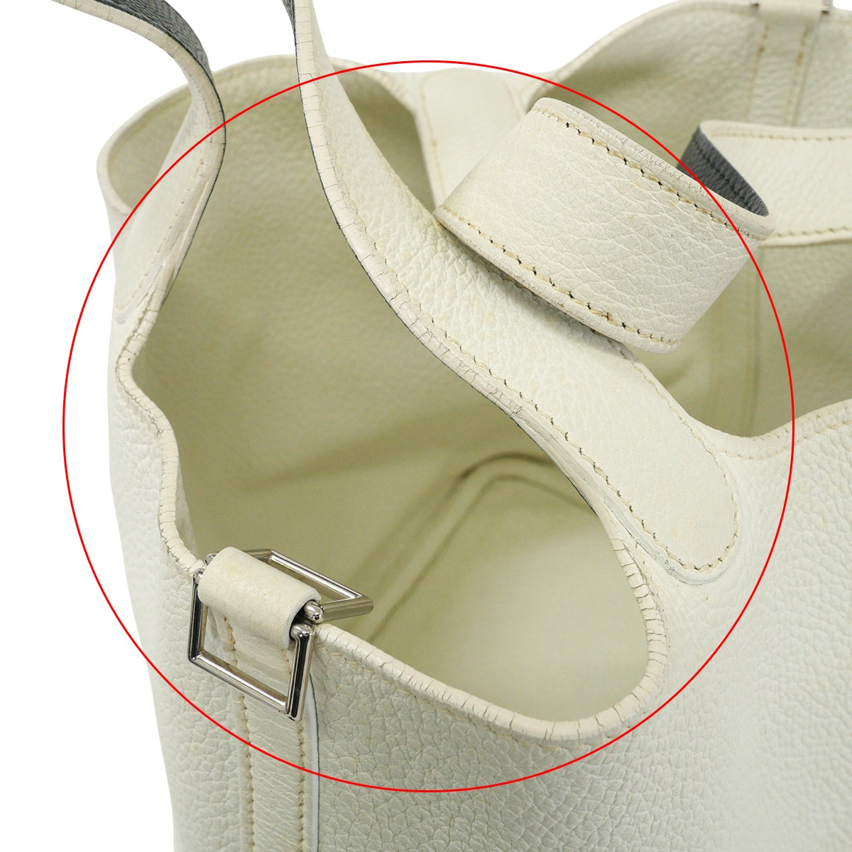 [Pre-loved] HERMES Handbag Picotin 22 MM Blanc (White)/Noir (Black) Taurillon Clemence/Veau Epsom Silver HW Stamp □J[USED A][Authentic]