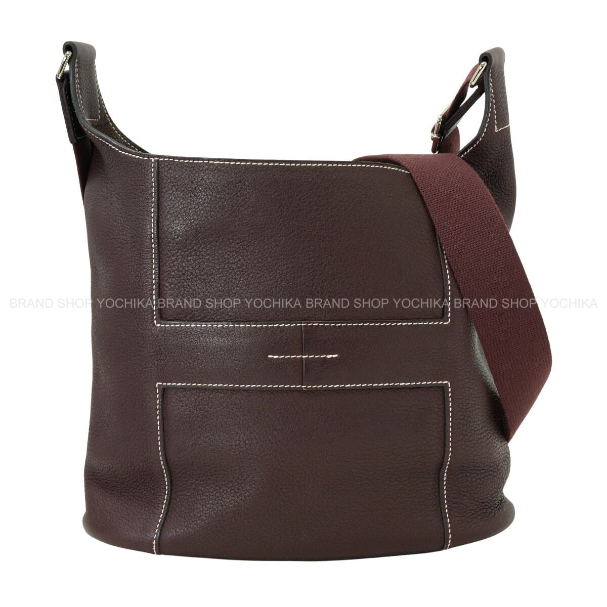 [Pre-loved] HERMES Shoulder bag Good News PM Rouge H Taurillon Clemence Silver HW Stamp □L[USED SA][Authentic]